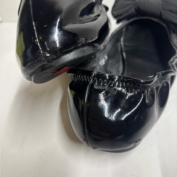 Luxury Designer Prada Patent Leather Ballet Flats with Bow Accent Size 7.5-8 - Picture 10 of 12